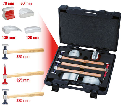 KS TOOLS Karosserie-Ausbeul-Satz, 7-tlg ( 140.2100 )