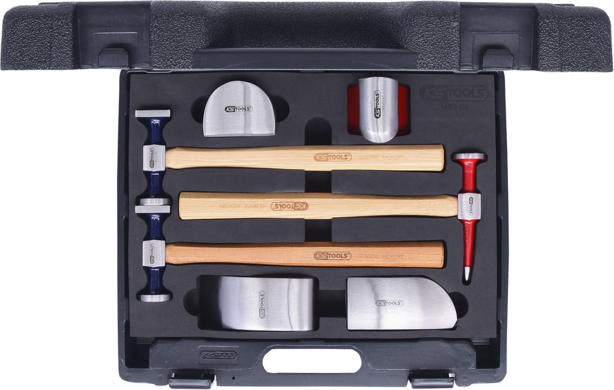 KS TOOLS kit de débosselage carrosserie, 7 pièces (140.2100)