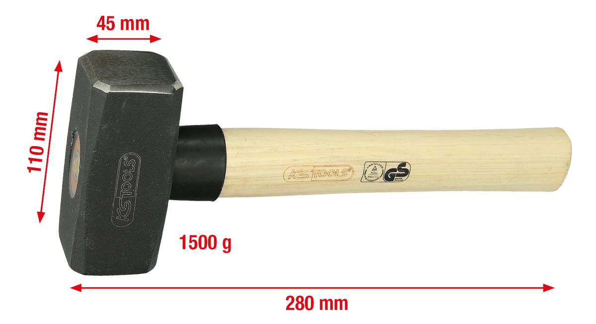 KS TOOLS Fäustel mit Hickorystiel, 1500g ( 142.5150 ) - Toolbrothers