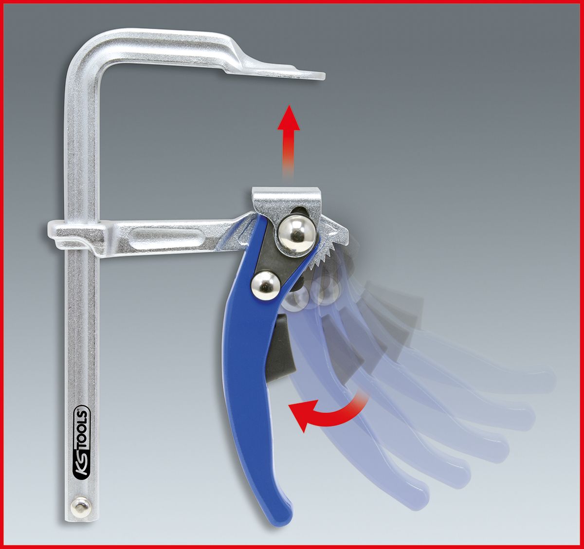 KS TOOLS Ganzstahl-Schnellspann-Schraubzwinge, 80x160mm ( 145.0402 ) - Toolbrothers