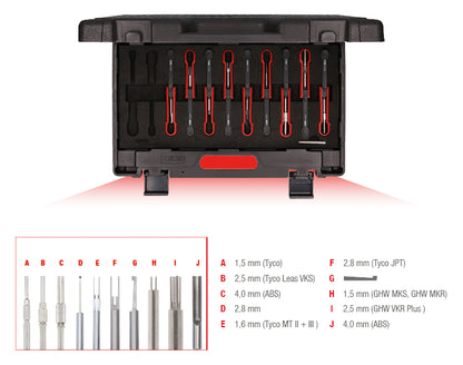 KS TOOLS Profi-Entriegelungswerkzeug-Satz NFZ, 10-tlg ( 150.0800 ) - Toolbrothers