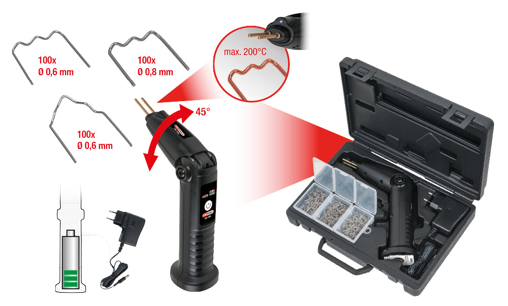 KS TOOLS Kunststoffreparatur-Satz (kabellos), 302-tlg ( 150.1035 ) - Toolbrothers