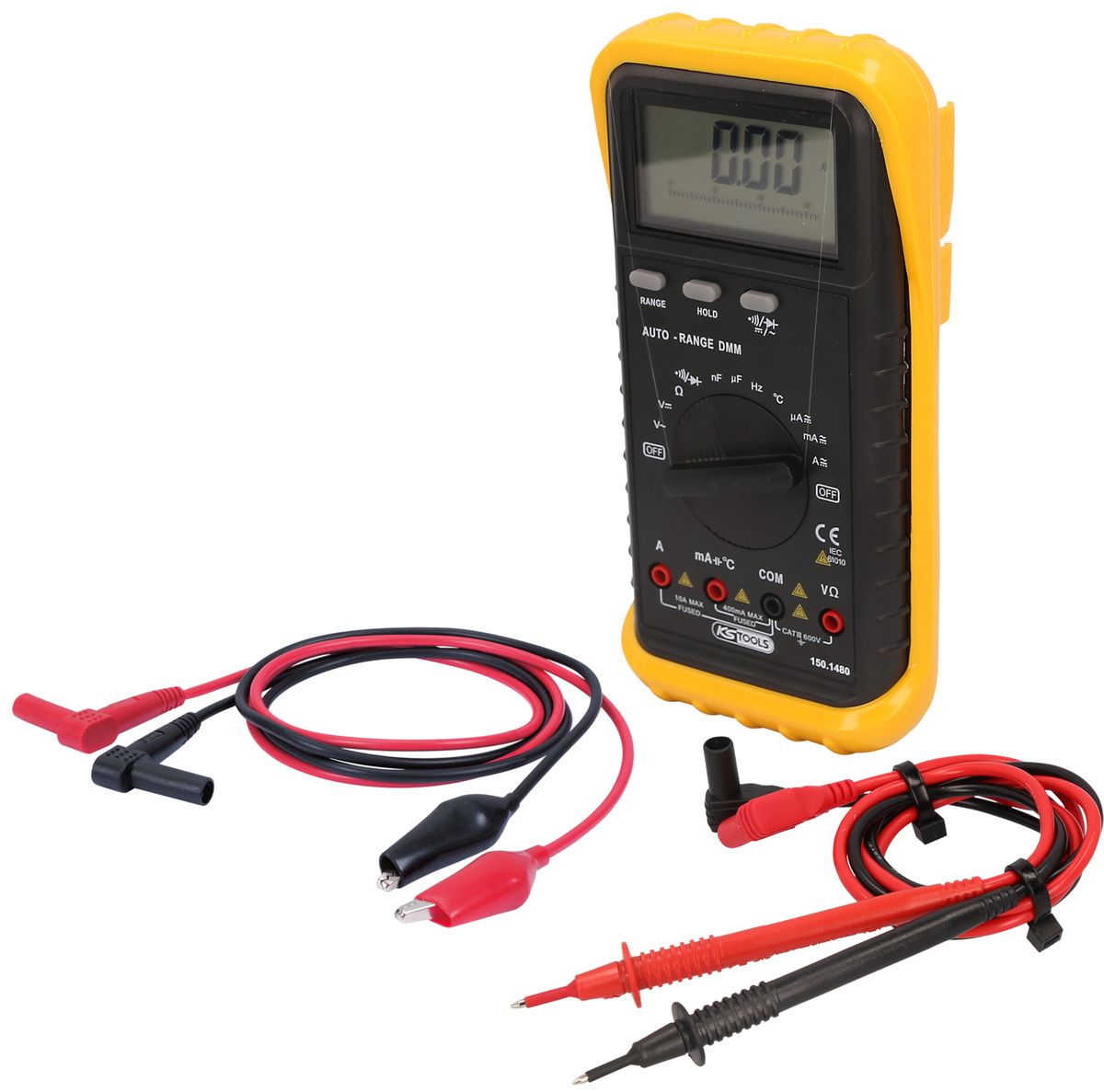 KS TOOLS Digital Multimeter inkl. Prüfspitzen und Krokodilklemmen ( 150.1480 ) - Toolbrothers