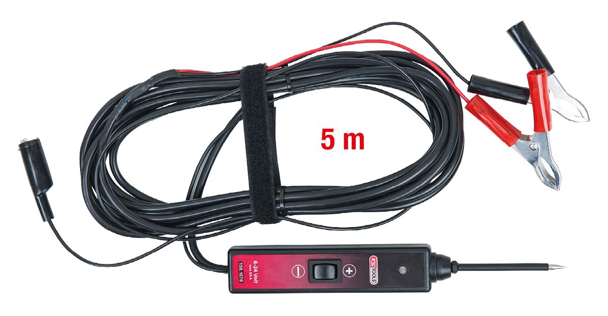 KS TOOLS Funktionsprüflampe 6-24V DC mit 5 Meter Kabel ( 150.1670 ) - Toolbrothers