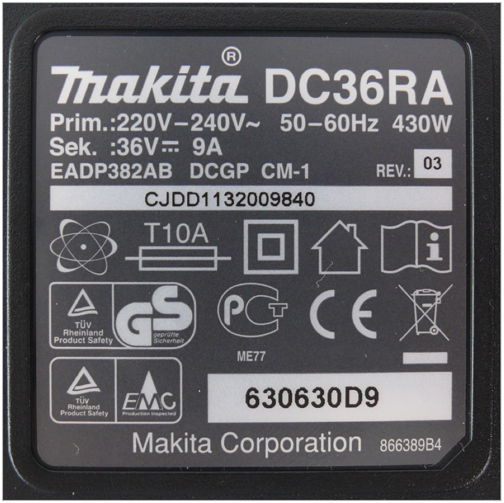 Makita Ladegerät DC 36 RA 36 V  194863-5 - Toolbrothers