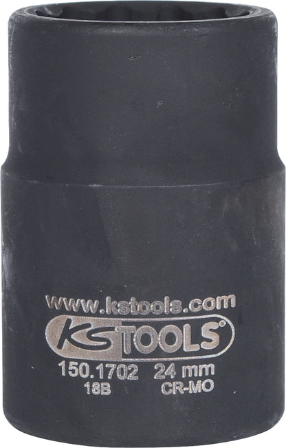 KS TOOLS 3/4" 12-kant-Antriebswellen-Kraftstecknuss, 24mm ( 150.1702 ) - Toolbrothers