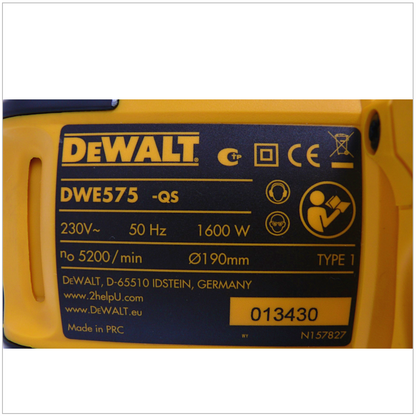 DeWalt DWE 575 K 1600 Watt 190 mm Handkreissäge im Koffer - Toolbrothers