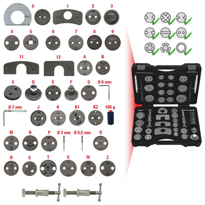 KS TOOLS jeu d'outils de réinitialisation des pistons de frein, 41 pièces (150.1970)