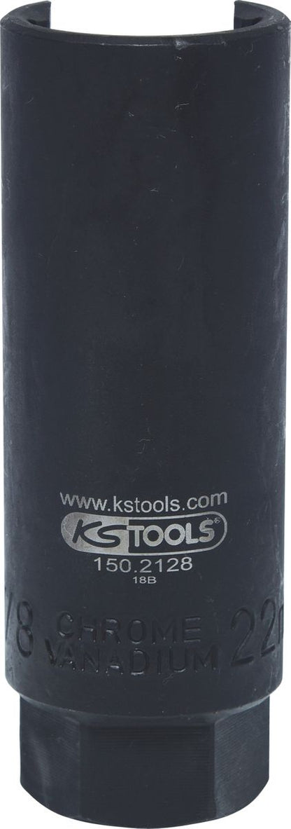 KS TOOLS 3/8'' Lambdasonden Stecknuss, tief, geschlitzt, 22mm ( 150.2128 )