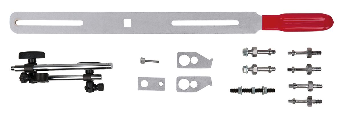 KS TOOLS Zweimassenschwungrad Prüfwerkzeug ohne Winkelgradscheibe und Messuhr, 15-tlg ( 150.2435 ) - Toolbrothers