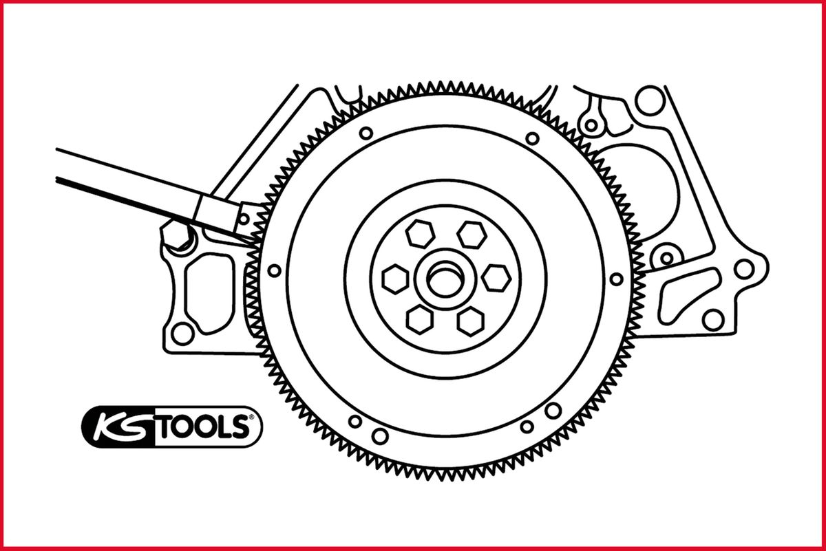 KS TOOLS Schwungrad-Halteschlüssel, 255mm ( 150.2438 ) - Toolbrothers