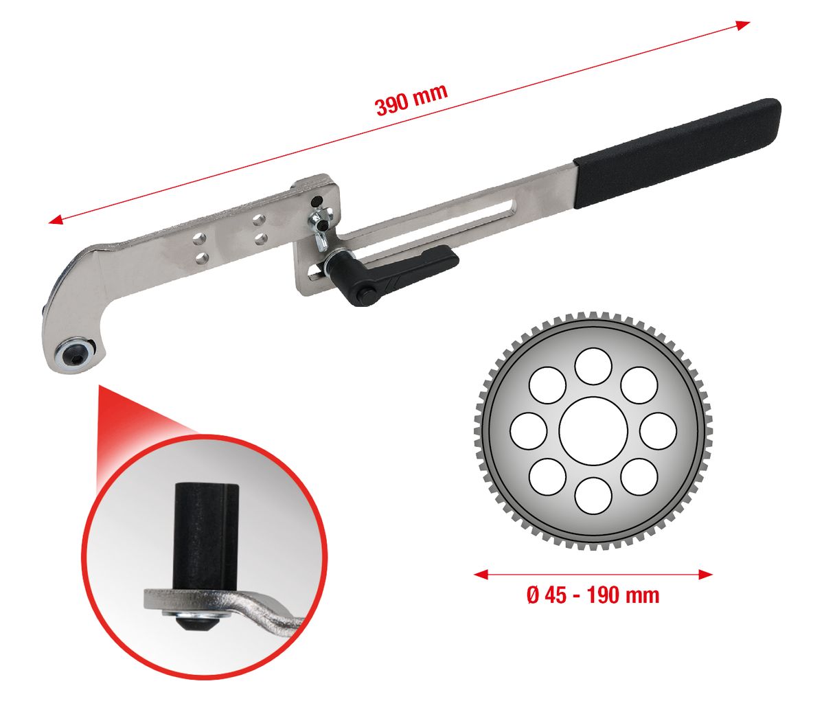 KS TOOLS Universal Arretierwerkzeug / Gegenhalter für Nockenwellenräder ( 150.2990 ) - Toolbrothers