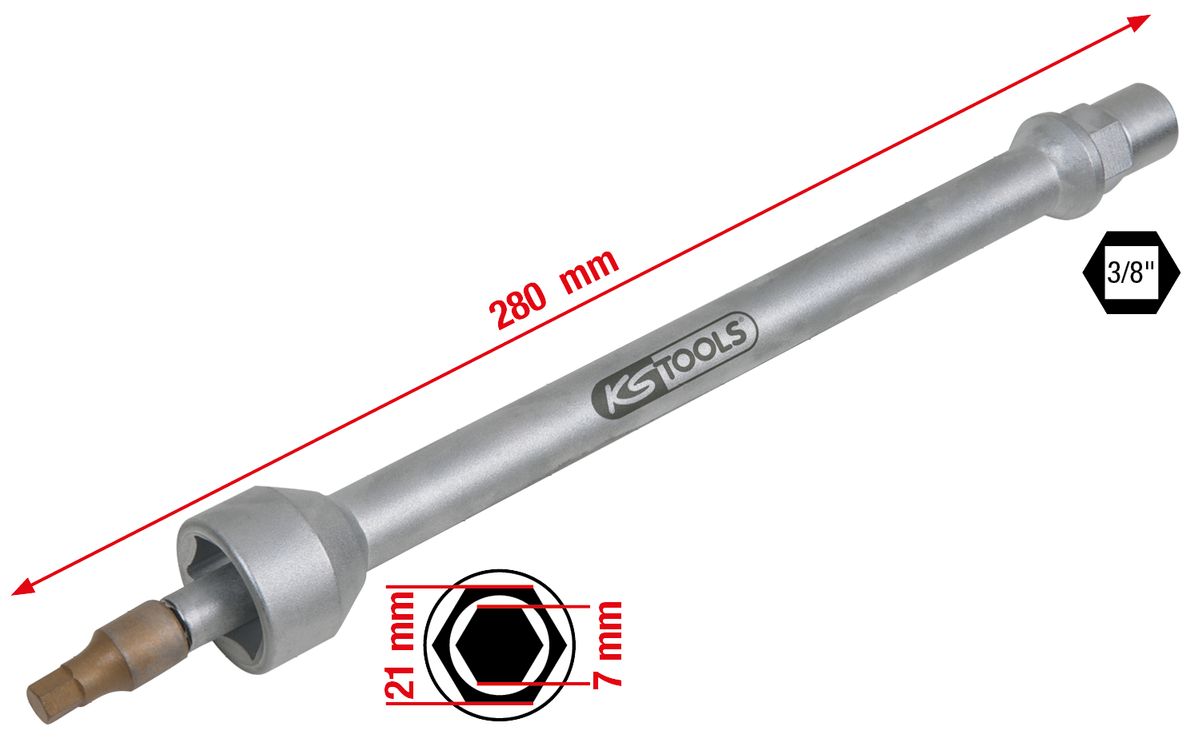 KS TOOLS 3/8" Spezial Stoßdämpfer-Lösewerkzeug für Mercedes V-Klasse, 18 mm ( 150.3097 ) - Toolbrothers