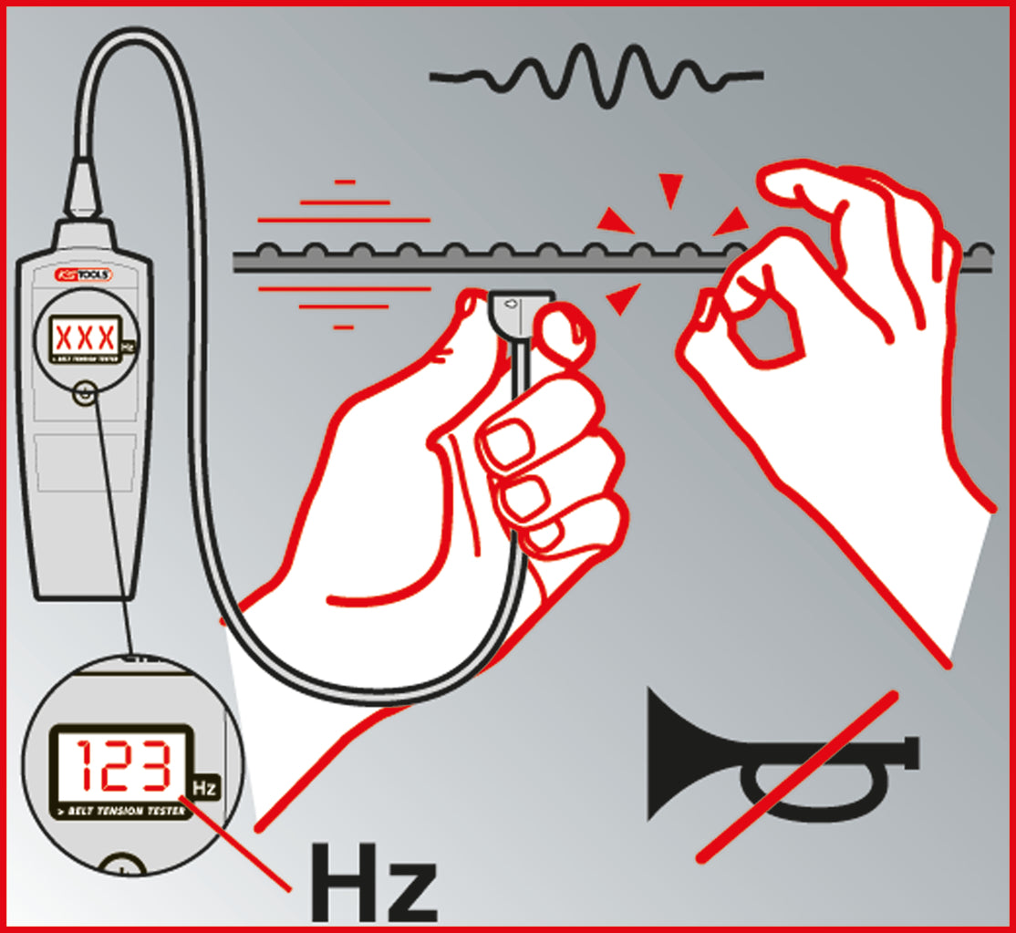 KS TOOLS Elektronischer Riemenspannungs-Prüfer HZ ( 150.3165 ) - Toolbrothers