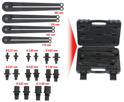 KS TOOLS Zweilochmutterndreher-Satz, 20-tlg ( 150.3205 )