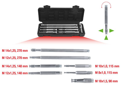 KS TOOLS Glühkerzen und Zündkerzen-Gewindeschneidwerkzeug-Satz, 7-tlg ( 150.6500 ) - Toolbrothers