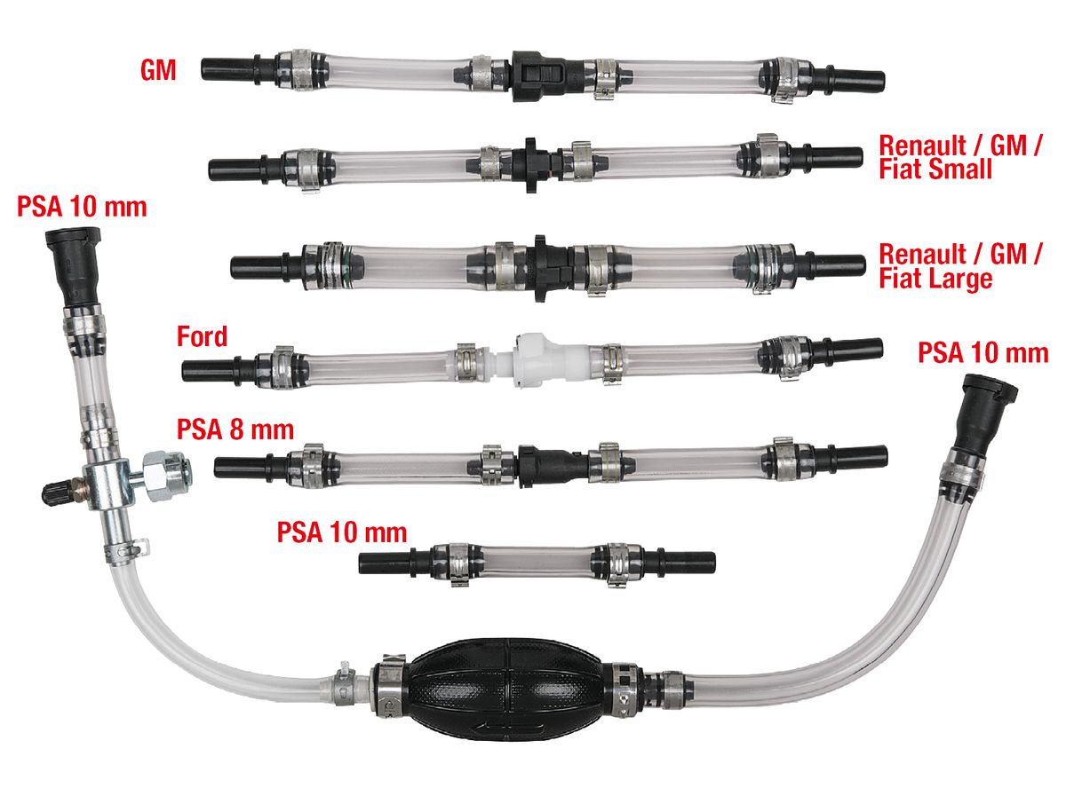 KS TOOLS Diesel-Entlüftungs-/Vorbefüllungs-Satz, 7-tlg ( 150.9030 ) - Toolbrothers