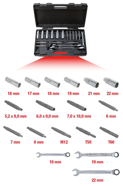 KS TOOLS Universal Stoßdämpfer-Basis-Werkzeug-Satz, 18-tlg ( 150.9430 ) - Toolbrothers