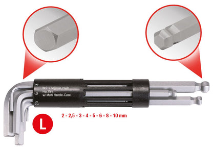 KS TOOLS 3 in 1 Innen6kant-Winkelstiftschlüssel-Satz,8-tlg lang, Kugelkopf ( 151.2100 ) - Toolbrothers