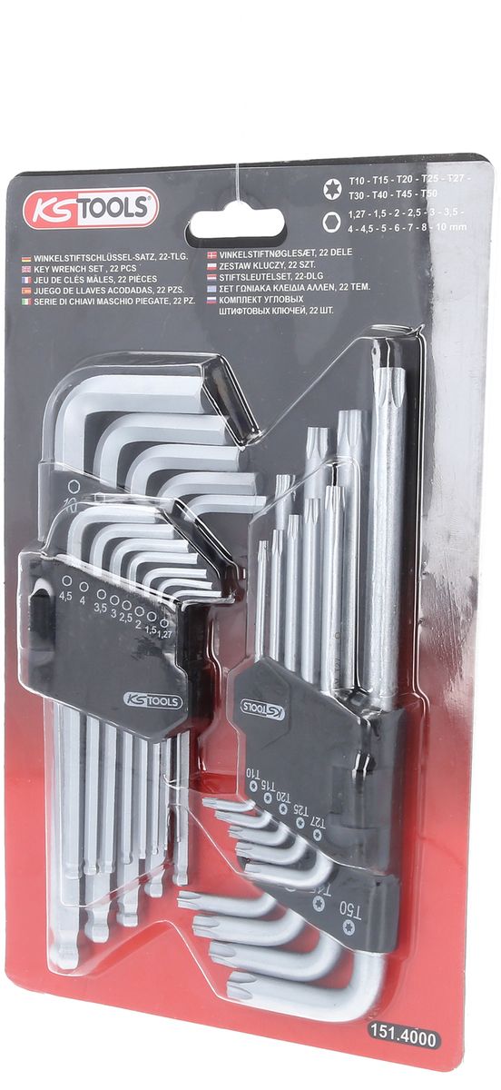 KS TOOLS Winkelstiftschlüssel-Satz, Torx, Innensechskant, 22-tlg ( 151.4000 ) - Toolbrothers