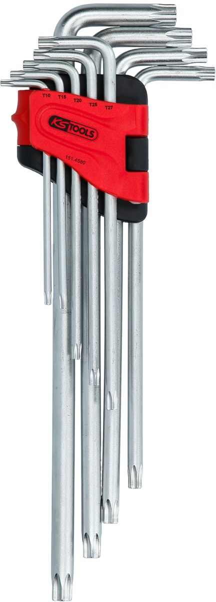 KS TOOLS Torx-Winkelstiftschlüssel-Satz mit Bohrung, XL, 9-tlgTB10-TB50 ( 151.4580 ) - Toolbrothers