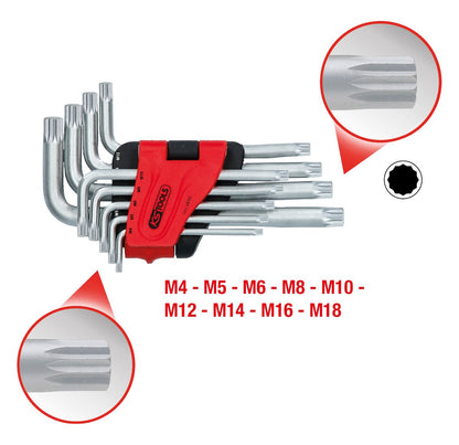 KS TOOLS XZN-Winkelstiftschlüssel-Satz, kurz, 9-tlg ( 151.4630 ) - Toolbrothers