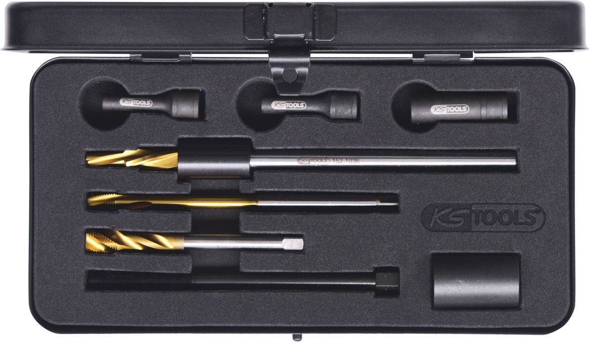 KS TOOLS Universal Glühkerzen-Ausbohrsatz M10 x 1, 8-tlg ( 152.1030 )