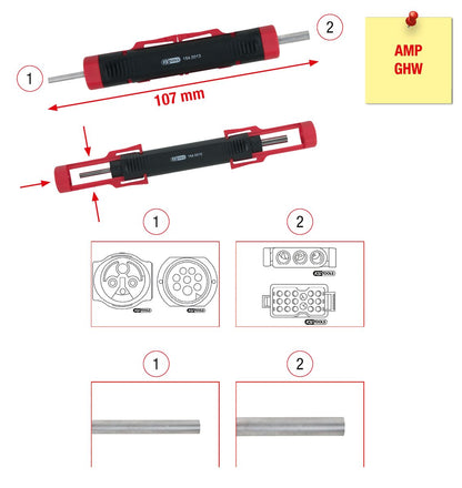 KS TOOLS Kabel-Entriegelungswerkzeug für Rundstecker und Rundsteckhülsen 1,5 / 3,5mm ( 154.0013 ) - Toolbrothers