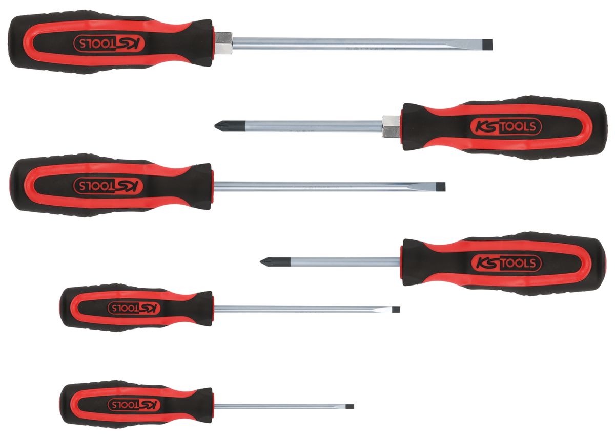 KS TOOLS ERGOTORQUEplus Schraubendreher-Satz, 6-tlg Schlitz, PZ ( 159.0020 ) - Toolbrothers