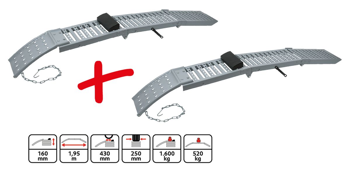 KS TOOLS Klappbare Auffahrrampe, paarweise ( 160.0318 ) - Toolbrothers