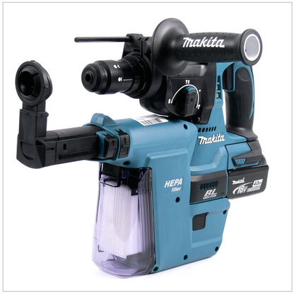 Makita DHR 243 RMJV Akku Bohrhammer 18 V 2,0 J SDS plus Brushless + 2x Akku 4,0 Ah + Ladegerät + Staubabsaugung + Makpac - Toolbrothers