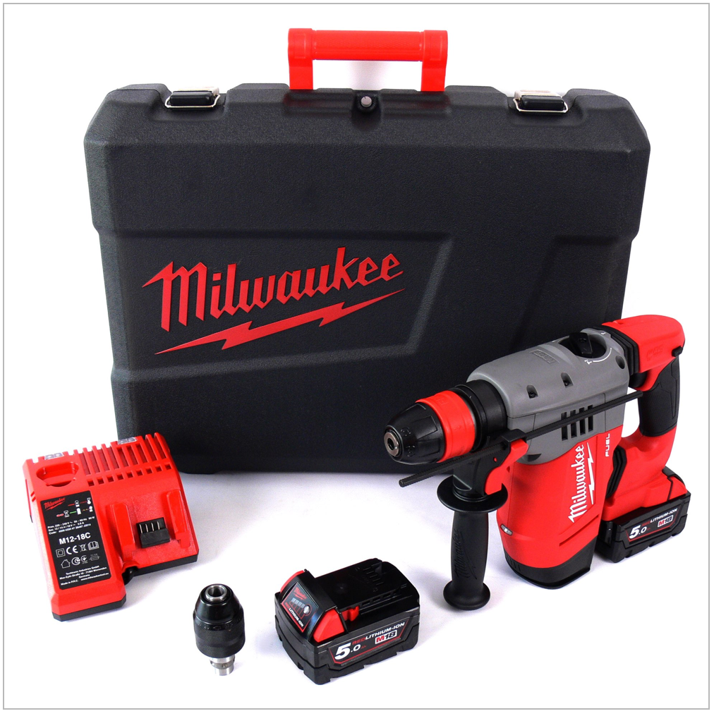 Milwaukee M18 CHPX-502C FUEL Brushless Akku Bohrhammer mit 2 x 5 Ah Akku, Lader, Koffer - Toolbrothers