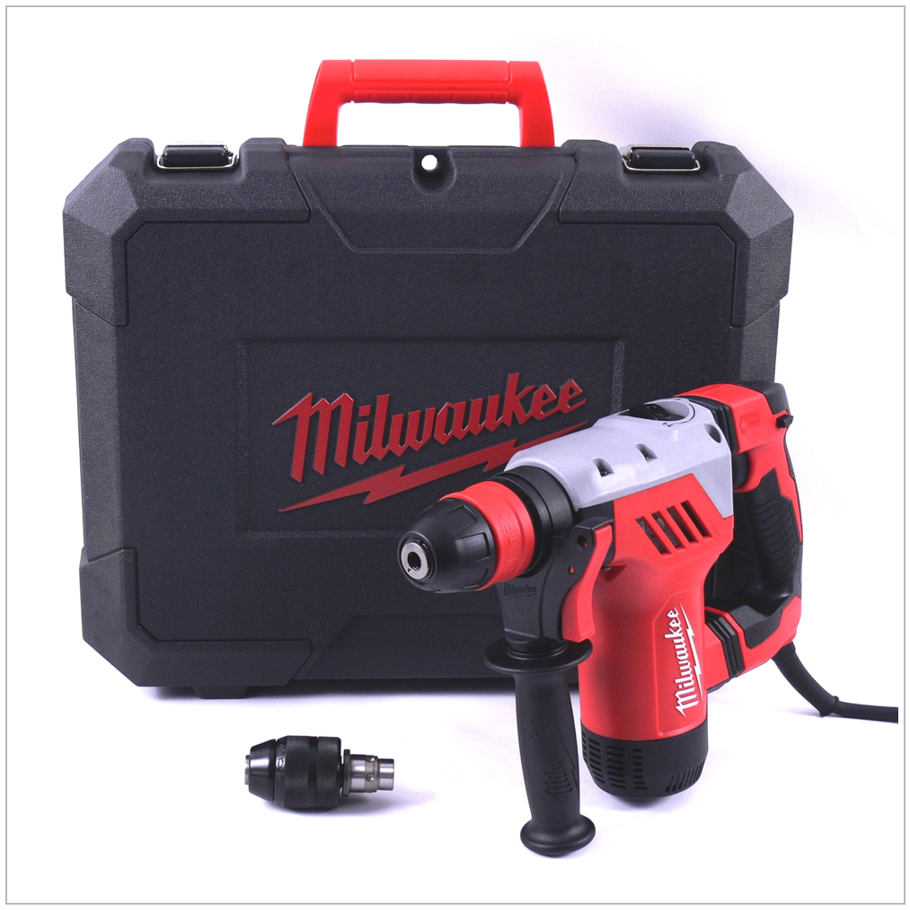 Milwaukee PLH 28 XE Pneumatik Kombihammer 800 Watt 4,8 Joule im Koffer mit Wechselbohrfutter - Toolbrothers