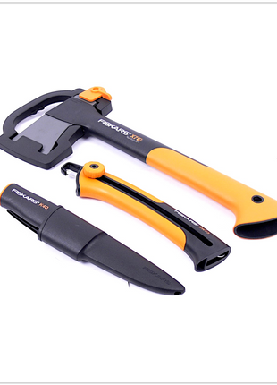 Fiskars Set - Universal Axt X 7 + Handsäge SW 73 + Universal Messer K 40 inkl. Transporttasche ( 129039 ) - Toolbrothers