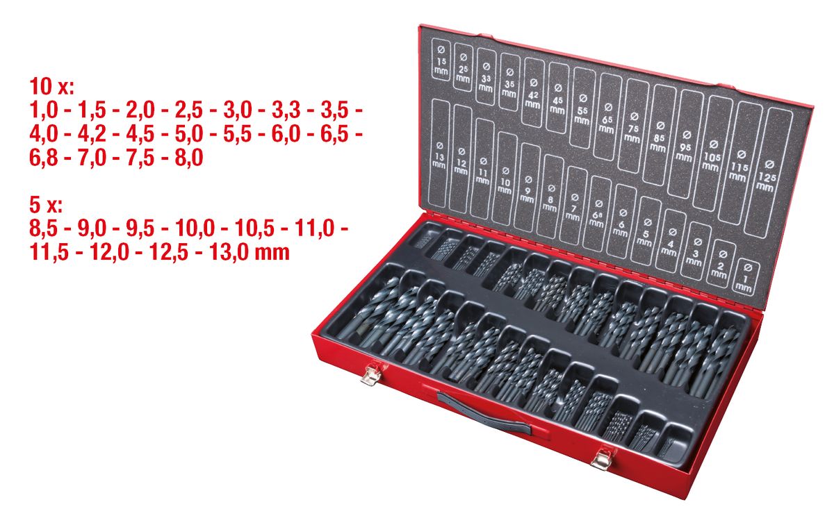 KS TOOLS HSS-R Spiralbohrer-Satz, 230-tlg, 1-13mm ( 330.1650 )