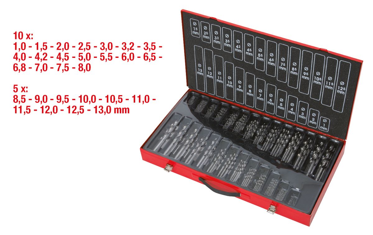 KS TOOLS HSS-G Spiralbohrer-Satz, 230-tlg, 1-13mm ( 330.2650 ) - Toolbrothers