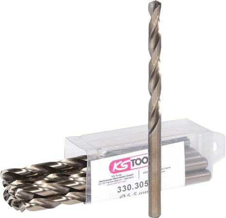 KS TOOLS HSS-G Co 5 Spiralbohrer, 5,5mm, 10er Pack ( 330.3055 ) - Toolbrothers