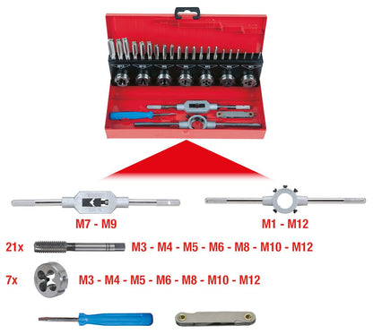 KS TOOLS HSS Gewindeschneidwerkzeug-Satz, 32-tlg ( 331.0632 ) - Toolbrothers