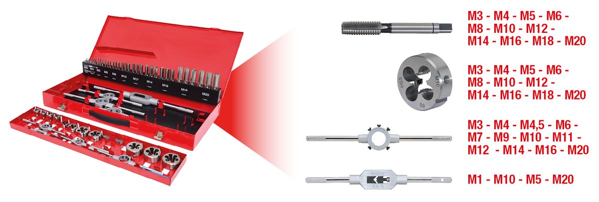 KS TOOLS HSS Gewindeschneidwerkzeug-Satz, 54-tlg ( 331.0654 ) - Toolbrothers