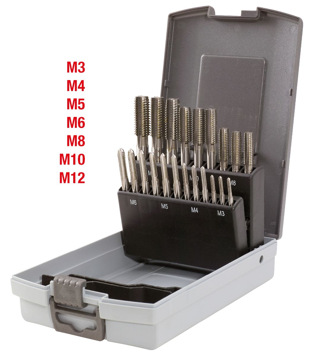 KS TOOLS HSS CO Handgewindebohrer-Satz M, Kunststoffkassette 21-tlgM3-M12 ( 336.0651 ) - Toolbrothers