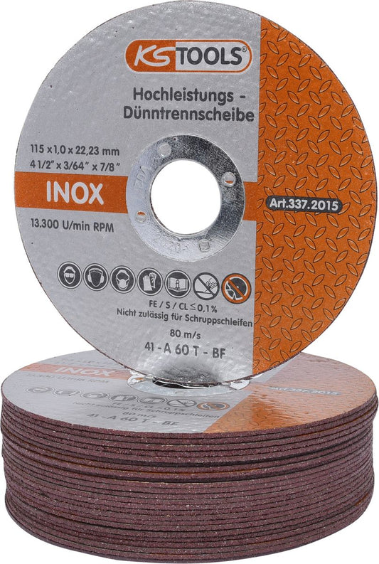 KS TOOLS Hochleistungs-Dünntrennscheibe, Ø 115mm, 1mm ( 337.2015 ) - Toolbrothers