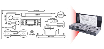 KS TOOLS Motoreinstell-Werkzeug-Satz für VAG, 23-tlg ( 400.2300 )