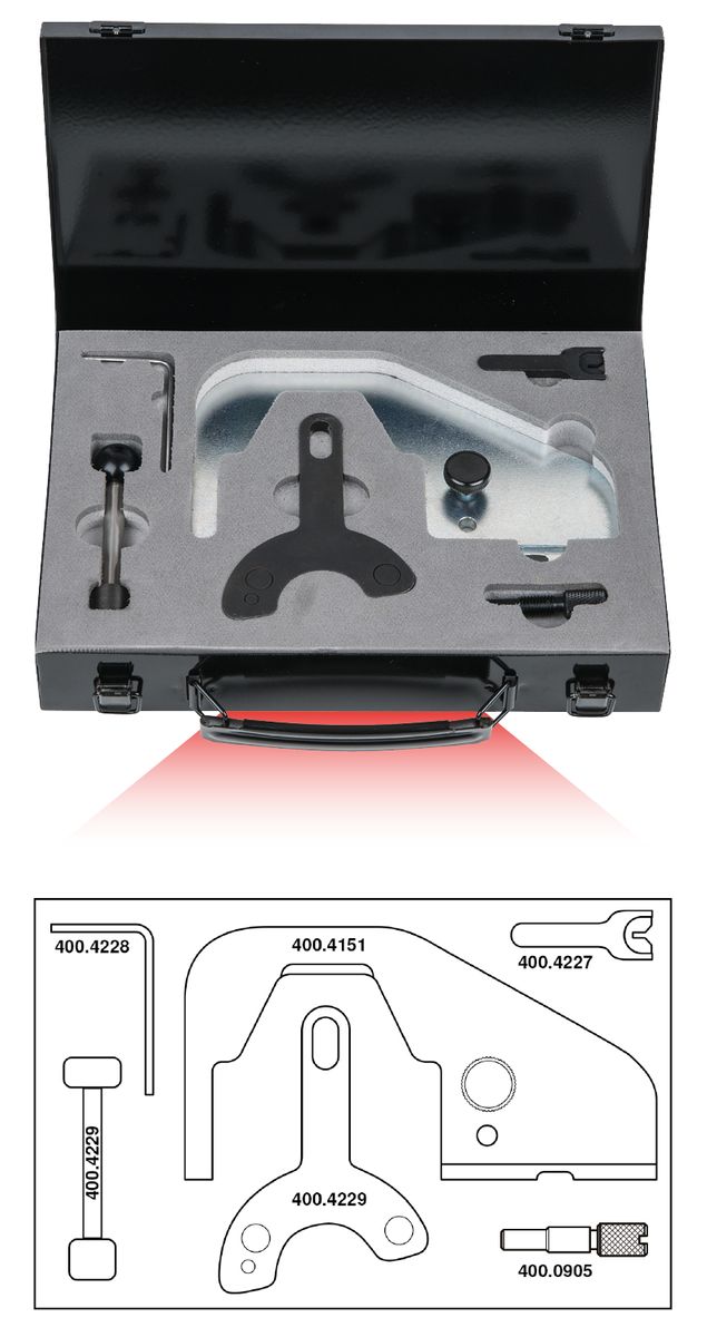 KS TOOLS Motoreinstell-Werkzeug-Satz für Volvo, 6-tlg ( 400.4225 ) - Toolbrothers