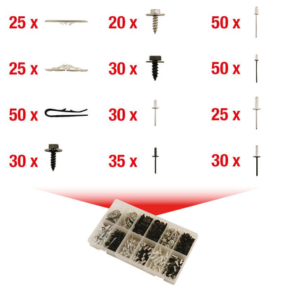 KS TOOLS Befestigungs-Clip-Satz - Schnellverschluss, 400-tlg ( 420.0915 ) - Toolbrothers