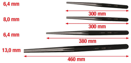 KS TOOLS Durchtreiber-Satz für Nutzfahrzeuge, 4-tlg ( 450.0090 ) - Toolbrothers