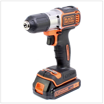 Black & Decker ASD 18 KB 18 V Autosense Akku Bohrschrauber mit 2 x 1,5 Ah Akku, Lader im Koffer - Toolbrothers