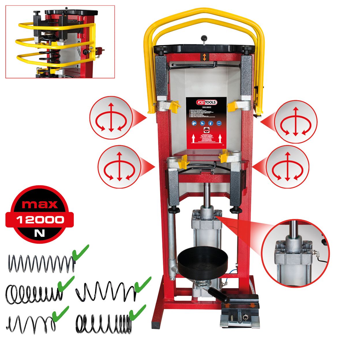 KS TOOLS Druckluft-Stand-Federspanner, max. 10 bar ( 500.8800 )