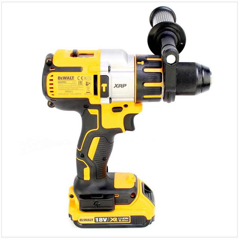 DeWalt DCD 995 D2 Akku Schlagbohrschrauber 18V 80Nm + 2x Akkus 2,0Ah + Ladegerät im TSTAK Koffer - Toolbrothers