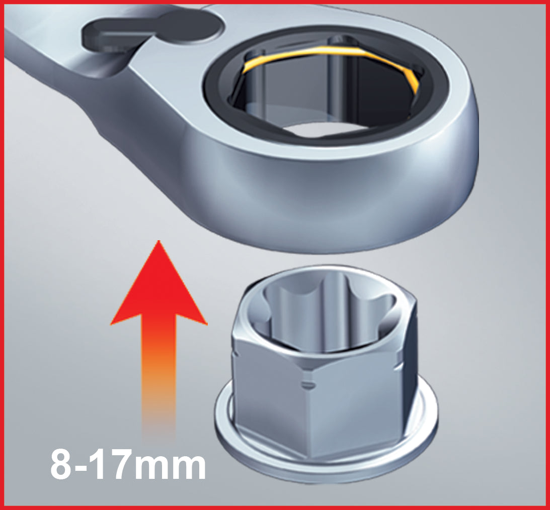 KS TOOLS GEARplus Doppel-Ratschenringschlüssel-Satz umschaltbar 10-tlg ( 503.4645 ) - Toolbrothers