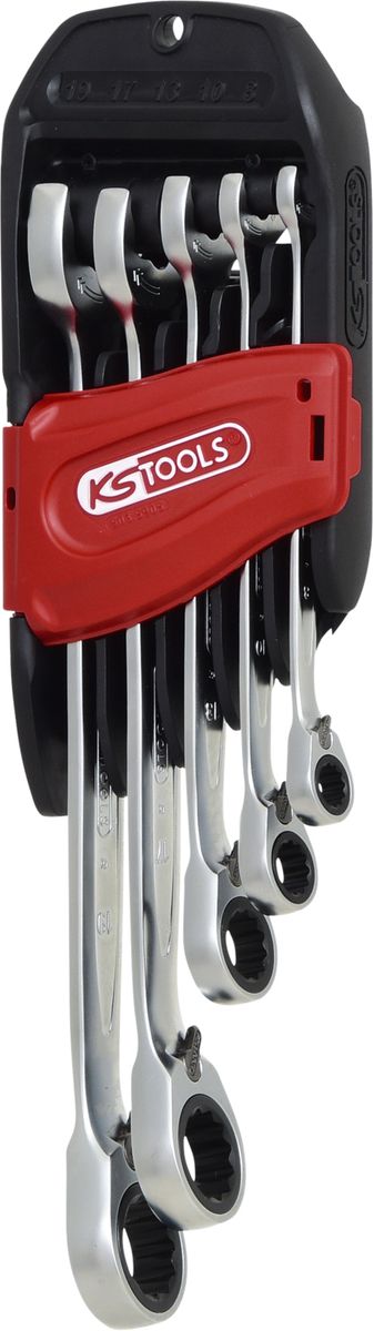 KS TOOLS DUO GEAR Ringmaulschlüssel-Satz,Maul-Ratschenfunktion,5-tlg, umschaltbar ( 503.5905 ) - Toolbrothers